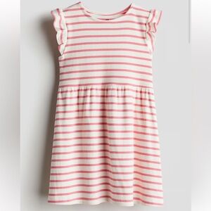 Ribbed Jersey Dress Punk and White Ruffle